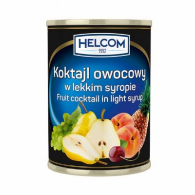Fruit cocktail in light syrup, HELCOM, 3 kg / 1,84 kg